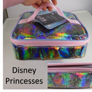 Disney Princess Lunchbox HOLOGRAPHIC Soft Sided BPA free NEW Blue & Pink